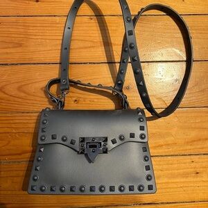 Elegant Black Studded Crossbody Bag